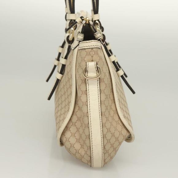 CELINE Macadam Canvas Tote Bag Beige Gold Auth SW993 - Picture 5 of 16